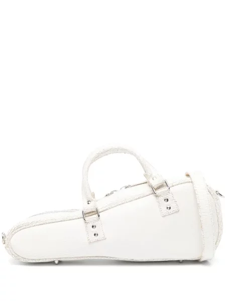 Torebka skórzana Vaquera skórzana z przetarciami biała