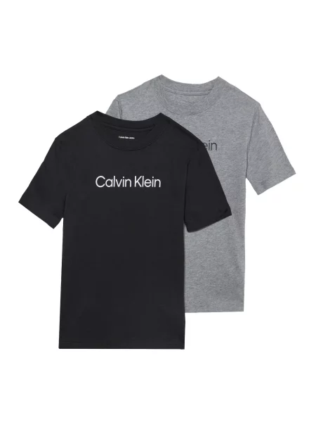 Calvin Klein Jeans Tricou INSTITUTIONAL gri amestecat / negru alb