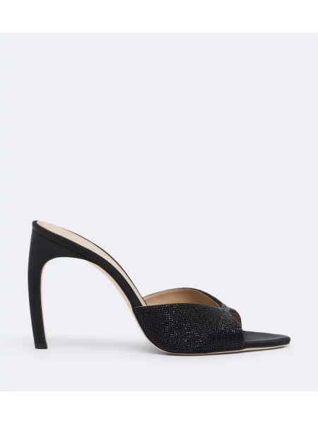 Saténové mules Victoria Beckham korálky čierna