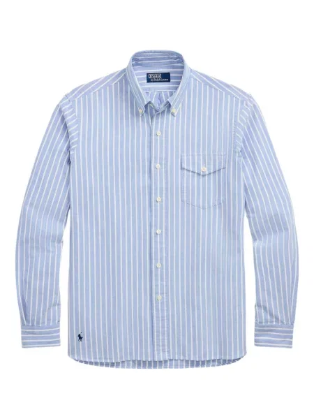 Tricou polo Polo Ralph Lauren cu imagine cu dungi din țesătură twill albastru