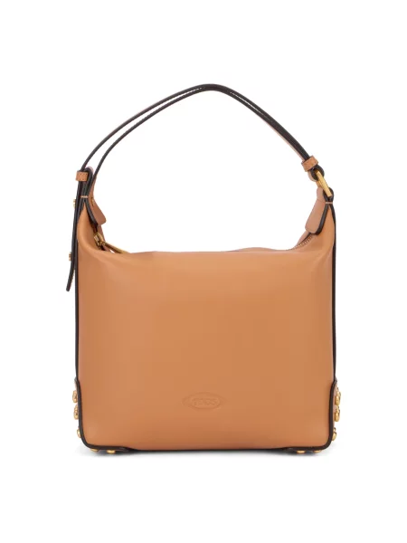 Torebka Tod's skórzana w grochy brązowa