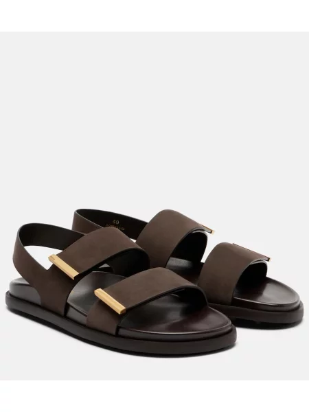 Sandale Tod's din piele de căprioară slingback maro