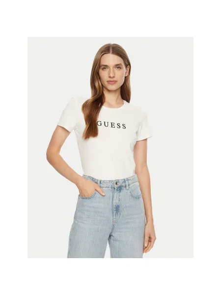 Guess Marškinėliai Slim Fit balta