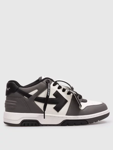 Шкіряні кросівки Out Of Office з логотипом Off-white сірі
