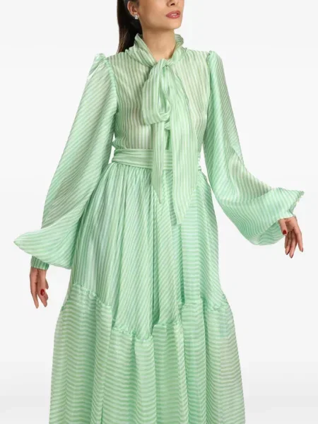 Rochie maxi Miau By Clara Rotescu cu dungi verde