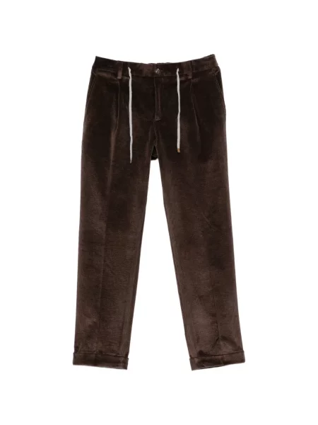 Pantaloni Arte Antwerp de catifea cord cu cordon maro