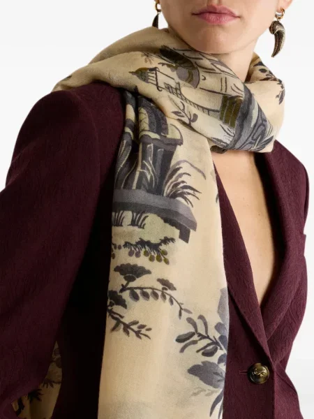 Fular Etro de lână cu model floral