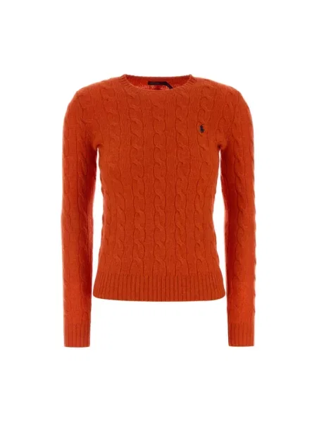 Sweter Polo Ralph Lauren wełniany pomarańczowy