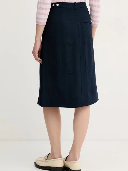 Tommy Hilfiger spódnica z wiskozą granatowa