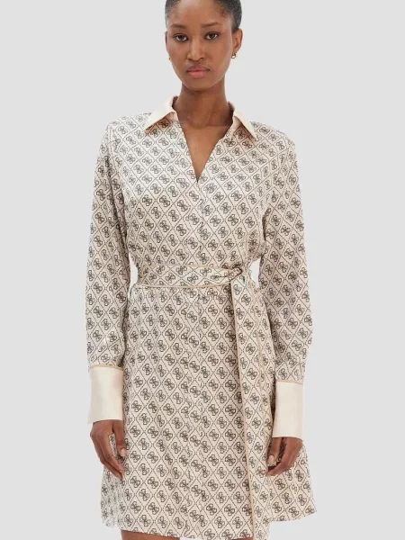 Платье миди Guess бежевое