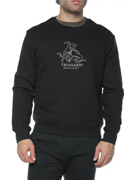 Hímzett szvetter Trussardi fekete