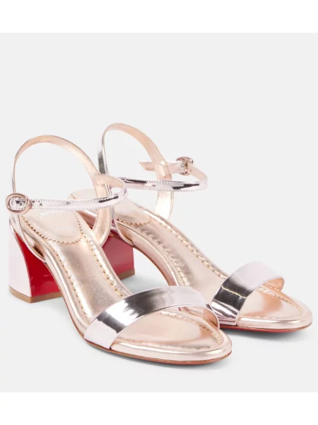 Kožené sandály Christian Louboutin růžové
