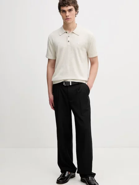 Calvin Klein pletena polo majica bež