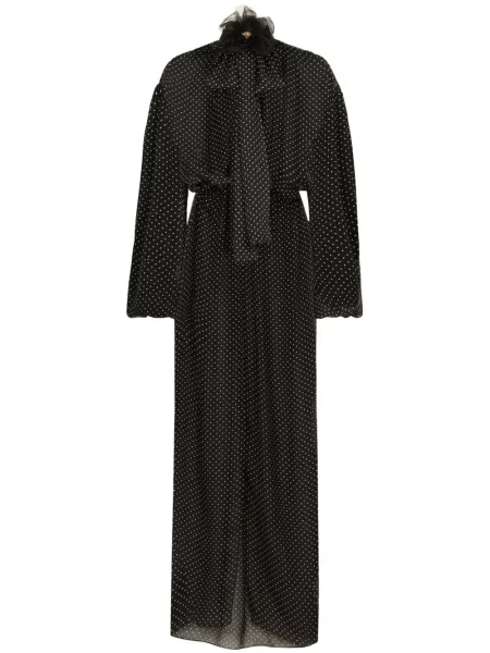 Rochie maxi Dolce & Gabbana cu buline cu imagine de costum negru