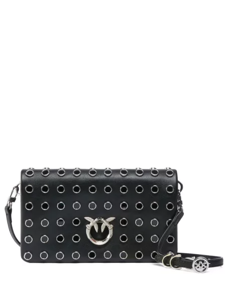 Geanta crossbody Pinko cu autograf negru