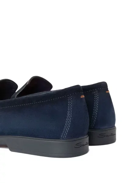 Pantofi loafer Santoni din piele albastru