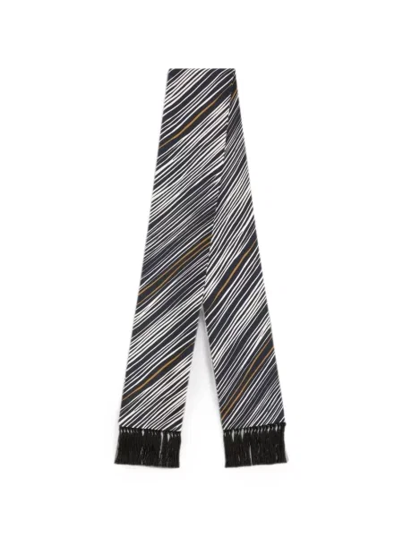 Fular Dolce & Gabbana cu dungi cu imagine din țesătură twill negru