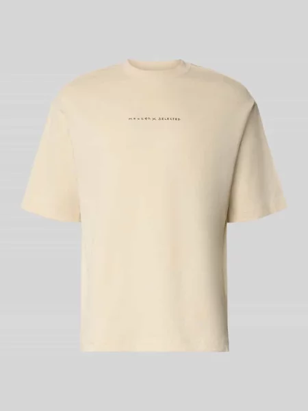 T-shirt o kroju relaxed fit z czystej bawełny model NORMAN' Selected Homme biała