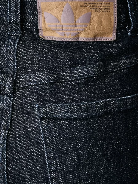 Adidas Originals дънки wide leg дамски Denim Pleats синьо