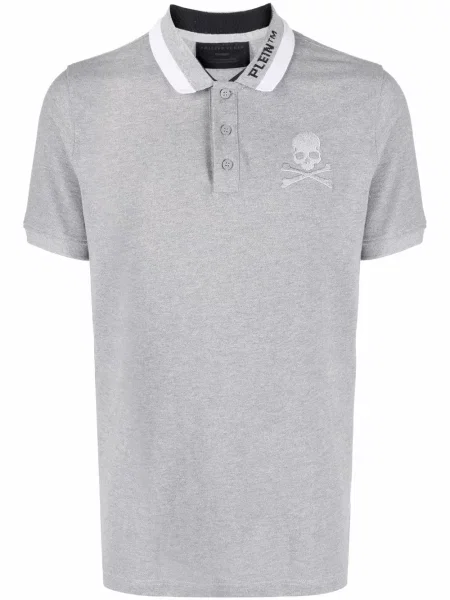 Polo Philipp Plein cu broderie gri