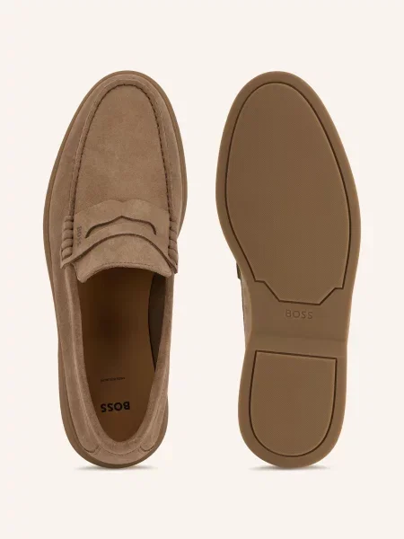 Loafersy Boss beżowe