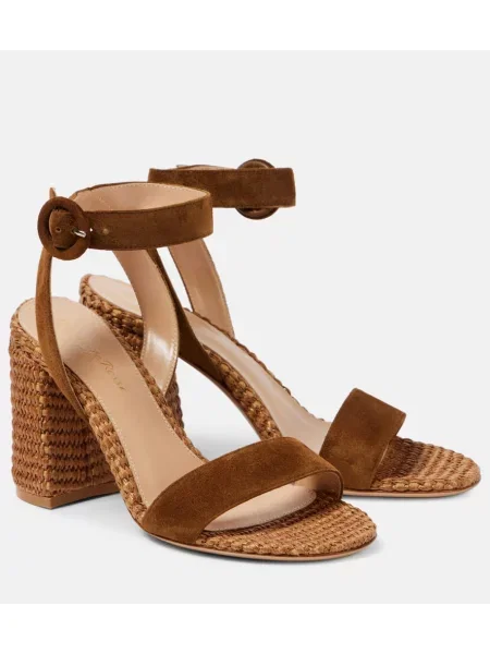 Sandale Gianvito Rossi din piele de căprioară maro