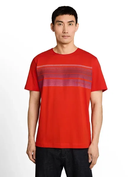 TOM TAILOR Tricou lila / roșu alb