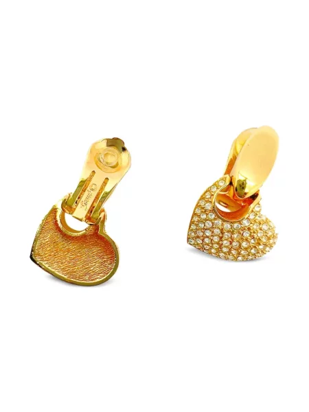 Naušnice Jennifer Gibson Jewellery s uzorkom srca zlatna