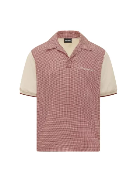 Wielobarwność polo Dsquared2 wełniane w pepitkę