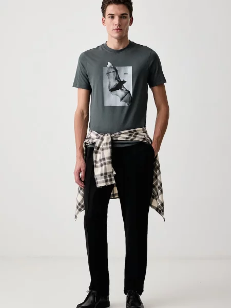 BOSS Green спортивні штани з бавовною JT_Network Tapered зелені