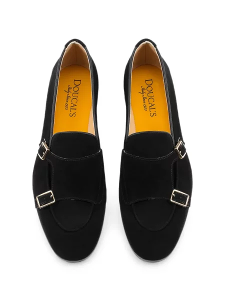 Loafers Doucal's σουέντ με αγκράφα μαύρο