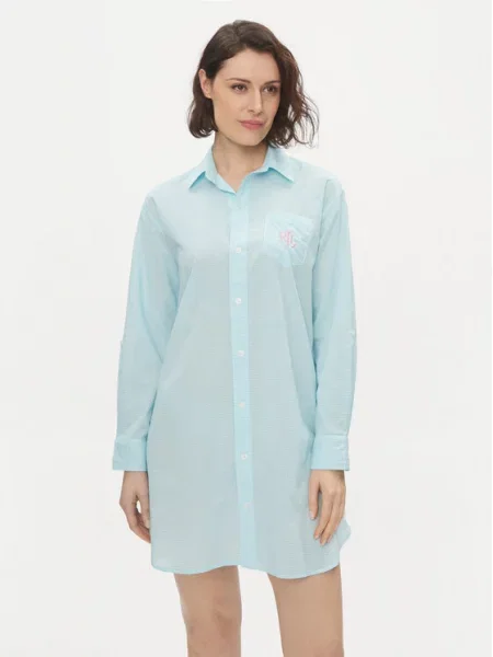 Nočna srajca LAUREN RALPH LAUREN modra