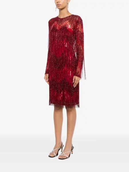 Rochie Naeem Khan cu franjuri roșu