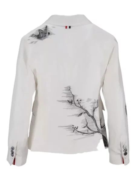 Geacă Thom Browne cu imagine alb