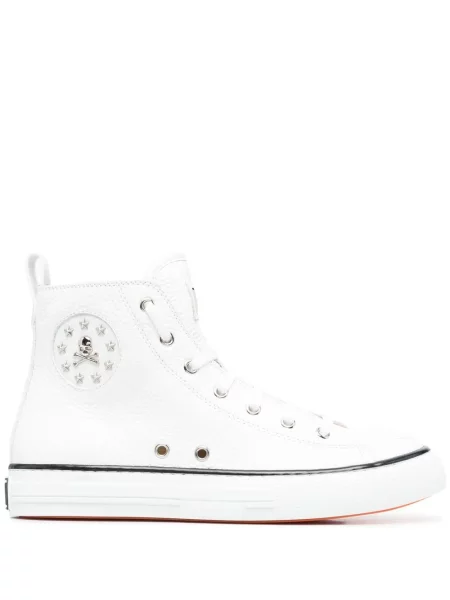 Sneakerși Philipp Plein din piele alb