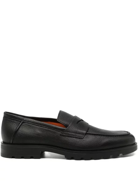 Pantofi loafer Santoni din piele negru