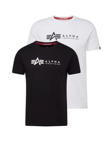 ALPHA INDUSTRIES Tričko / bílá černá