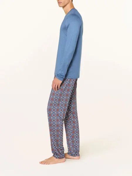 Mey Pyžamové Kalhoty Série Elegant Pattern modrá/ tmavě červená