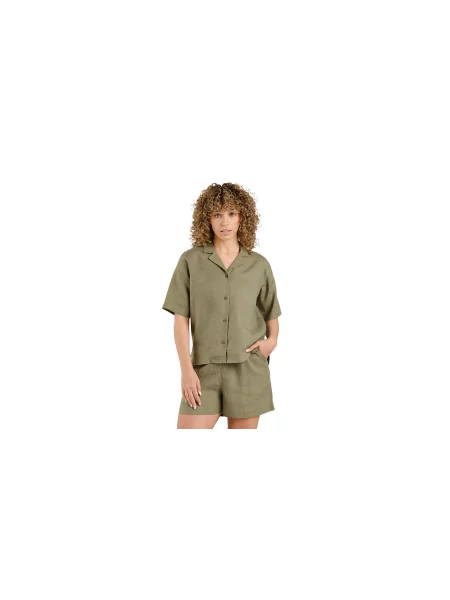 Dedicated Shirt Torup Linen Leaf Green Kobiety Koszula Dedicated Size: M zielony