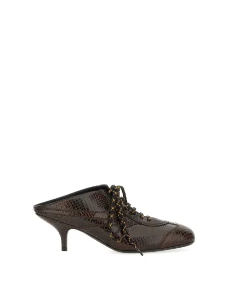 Klapki Dries Van Noten skórzane brązowe