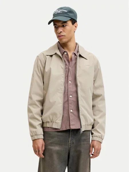 JACK & JONES Prehodna jakna JORCATSKILLS HARRINGTON svetlo rjava siva
