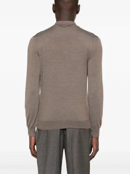 Lung tricou polo Lardini maro