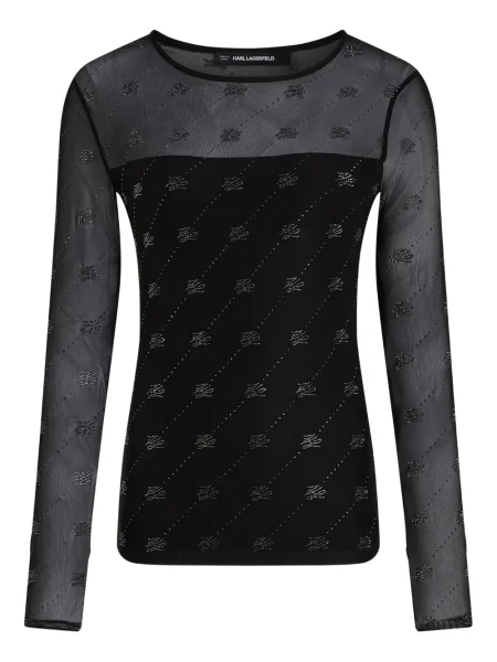 Top Karl Lagerfeld plasă negru