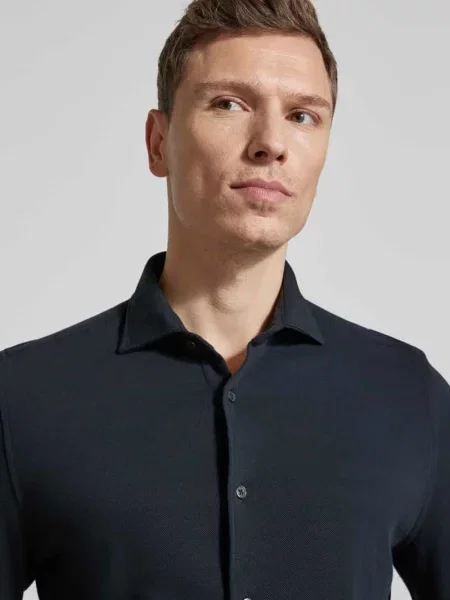 Koszula casual o kroju shaped fit z czystej bawełny Marc O'polo granatowa