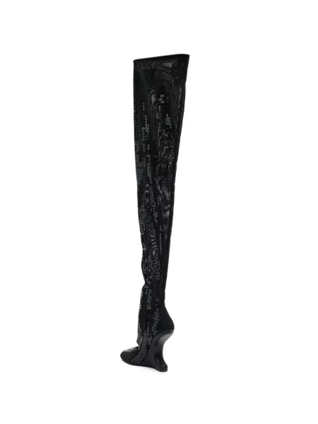 Μποτάκια Rick Owens Lilies με παγιέτες μαύρο