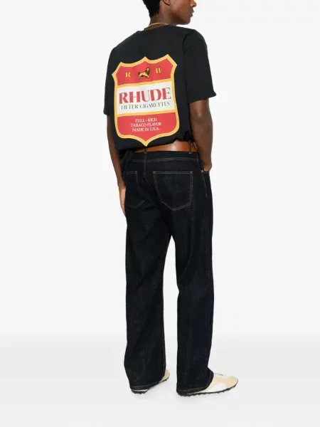 Scurt tricou Rhude cu imagine negru