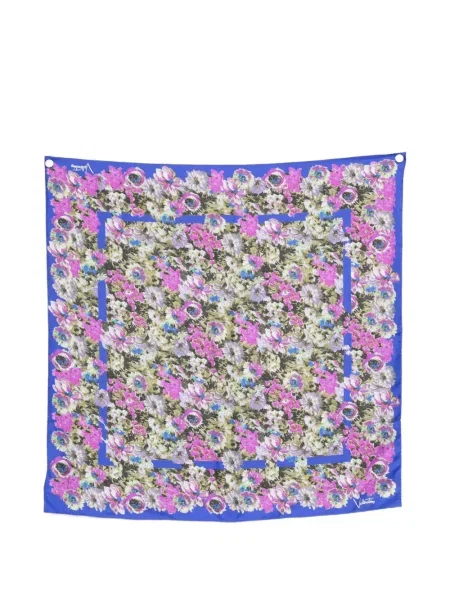 Fular Valentino Garavani cu model floral cu imagine albastru