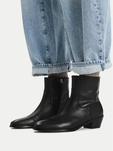 GINO ROSSI Škornji črna