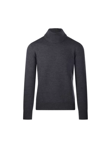 Sweter z golfem Altea wełniany do golfa szary