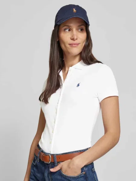 Koszulka polo z listwą guzikową Polo Ralph Lauren biała